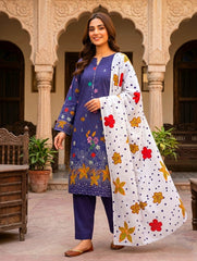3 Pcs Lawn Unstitched Suit 113