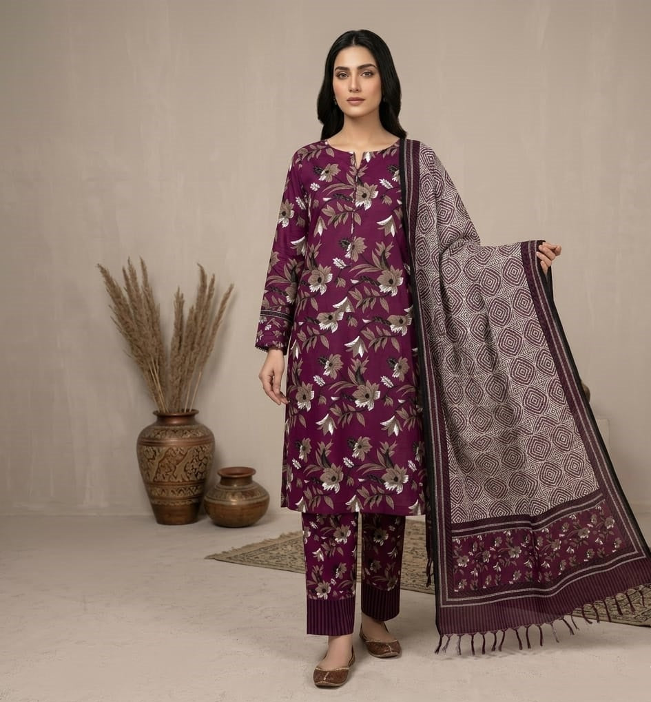 3 Pcs Lawn Unstitched Suit 103