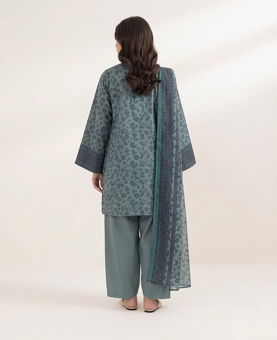 3 Piece - Digital Printed Lawn Suit 98